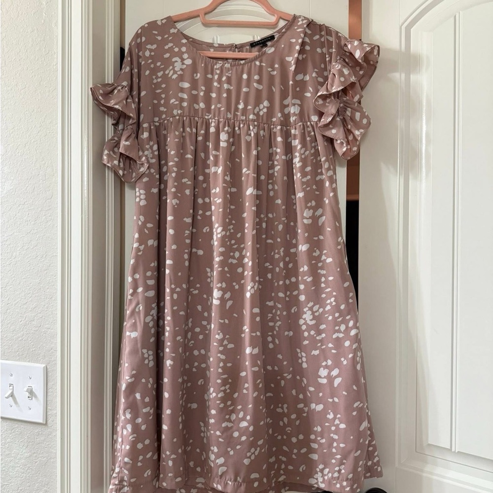 Staccato Brown and White Midi Dress